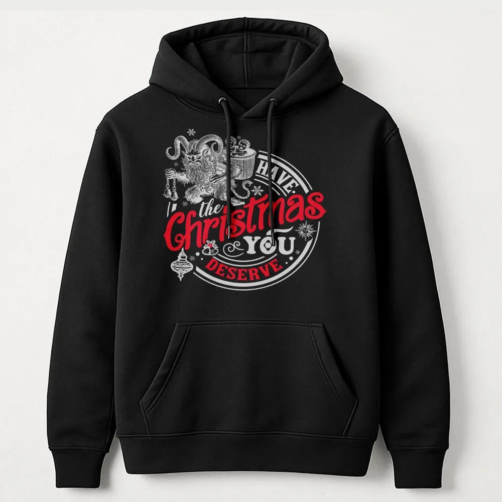 Dark Holiday Horror Hoodie, Krampus Christmas Hoodie, Krampusnacht Pullover Hoodie, Sarcastic Winter Holiday Sweatshirt, Cree