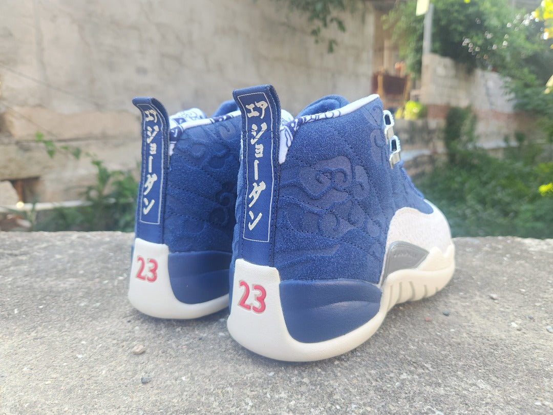 High Top Sneakers, Blue White Colorway, Lace Up Design, Casual Gift for Sneaker Fans