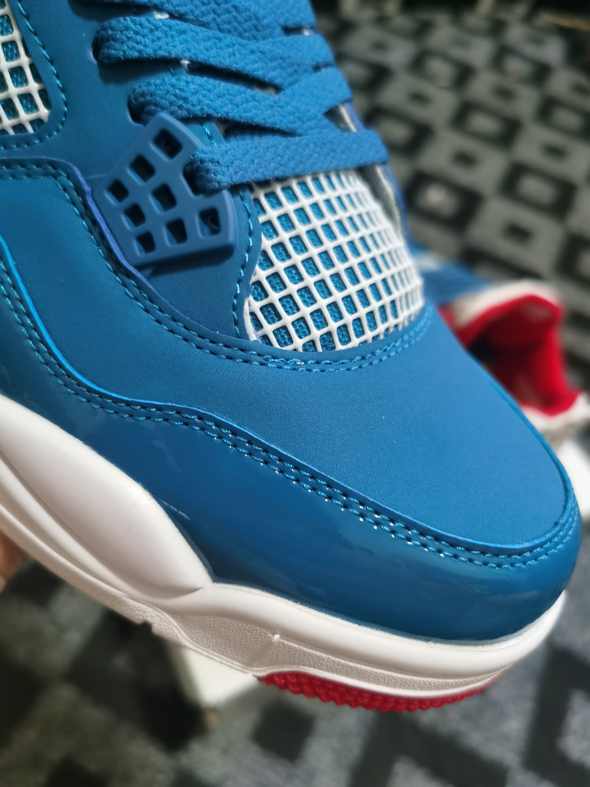 Basketball Shoes, Blue Colorway, Lace Up Design, Casual Gift for Shoe Lovers