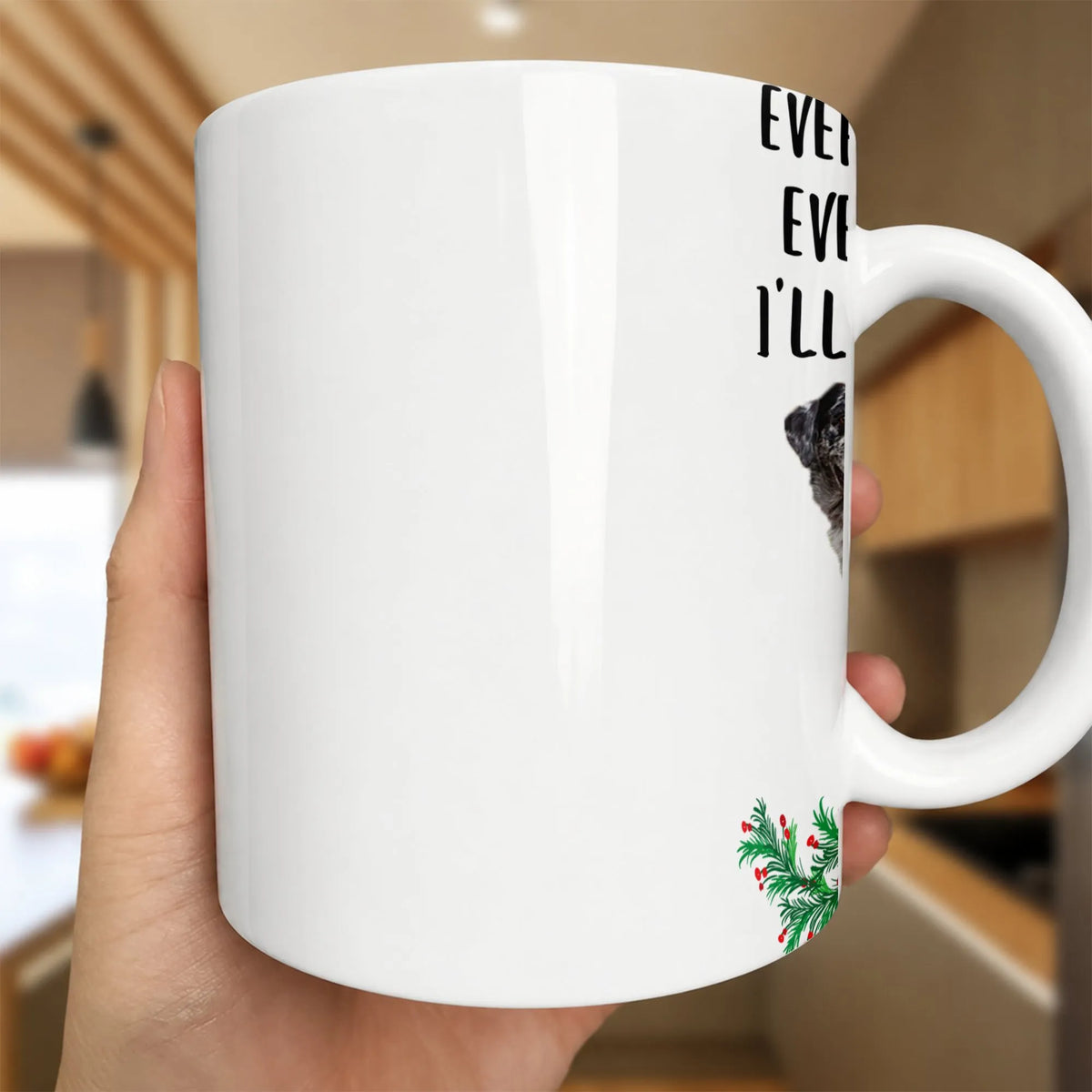 Every Day Until Christmas Ill Bug You Coffee Cup, Humorous Pug Christmas Mug, Glossy Ceramic Holiday Mug, Adorable Dog Lover 