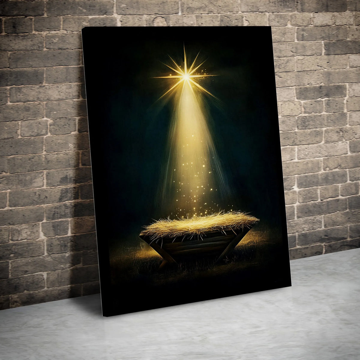 Star of Bethlehem Canvas Wall Art, Nativity Scene Canvas Print, Holy Night Manger Canvas Art, Christian Christmas Decor, Reli