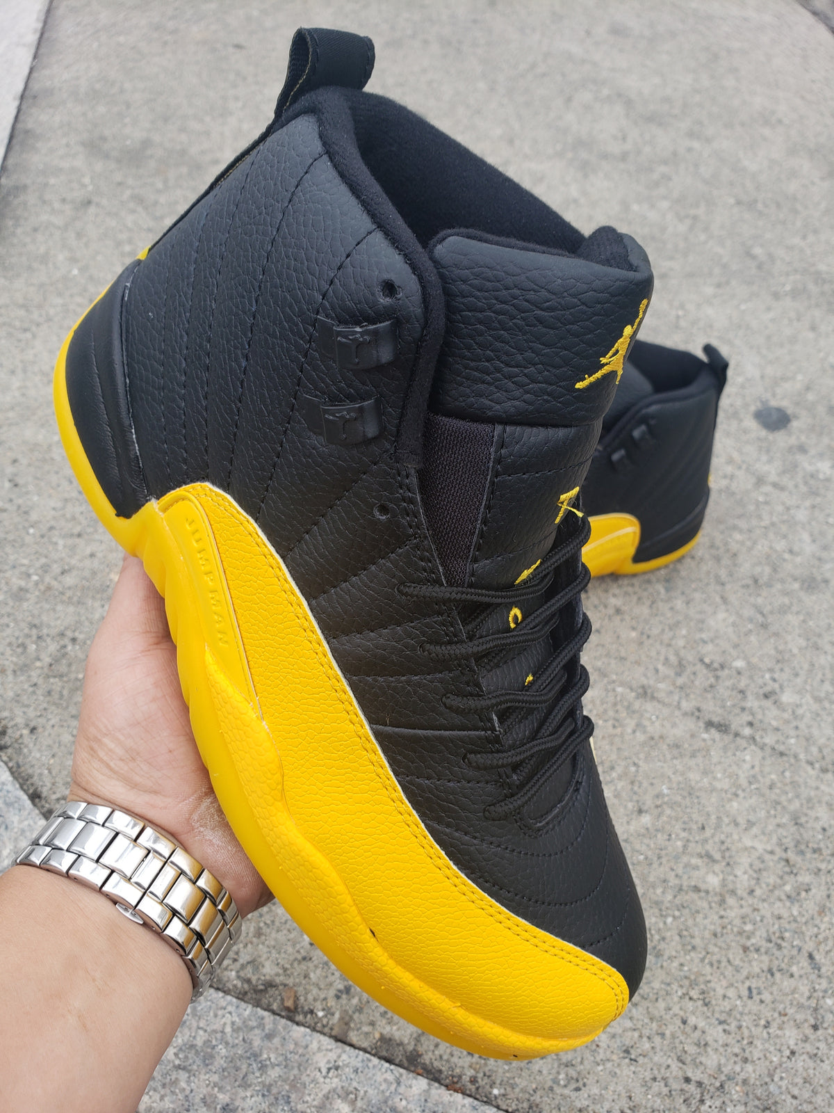 Sneakers, Black Yellow Colorway, Lace Up Design, Casual Gift for Sneaker Fans