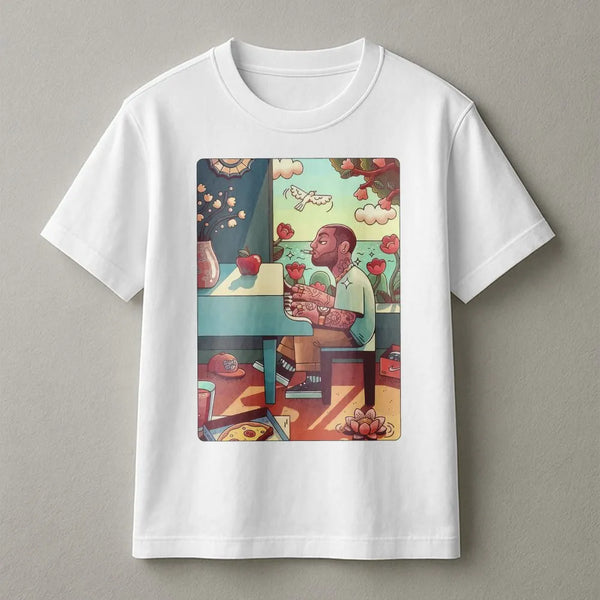 Rapper Piano T-Shirt | Dreamy Lo-Fi Aesthetic Graphic | Premium 100% Cotton | Music Lover Birthday Gift