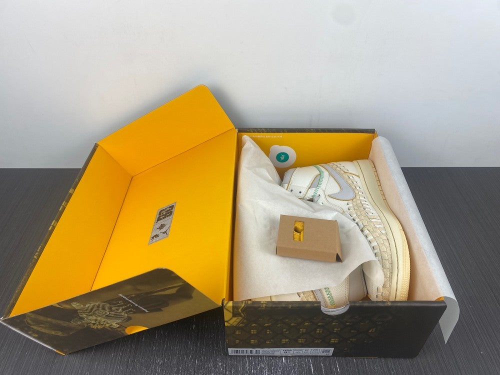 High Top Sneakers, Off White Yellow Colorway, Leather Footwear, Lace Up Design, Casual Gift for Sneaker Fans