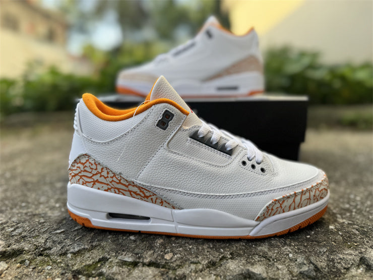 Retro Low Top Sneakers, White Orange Colorway, Lace Up Design, Casual Gift for Sneaker Fans
