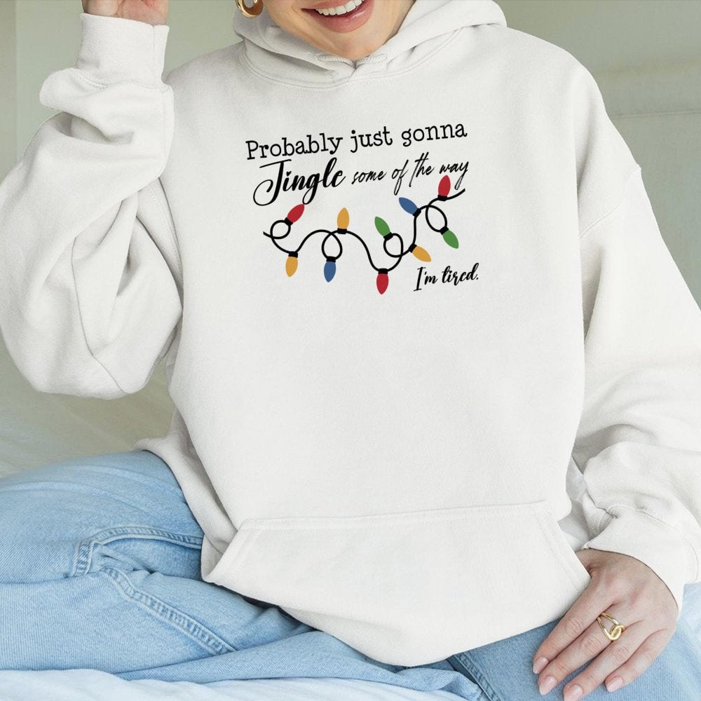 Humorous Christmas Lights Hoodie, Jingle All the Way Hoodie, Festive Holiday Hoodie, Xmas Graphic Hooded Sweatshirt, Comfy Wi