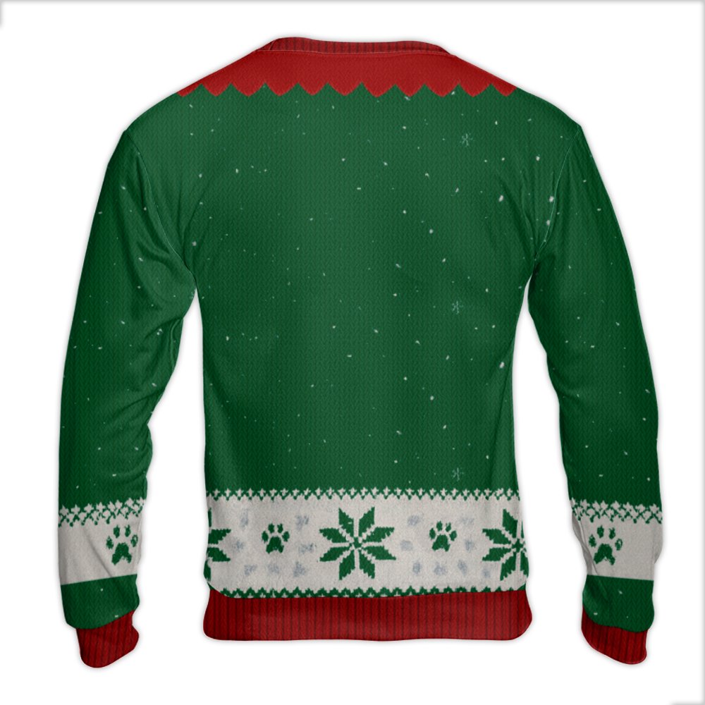 Snowflake Dog Paw Holiday Sweatshirt, Christmas Paw Print Ugly Sweater, Festive Pet Lover Xmas Crewneck, Dog Lover Ugly Sweat