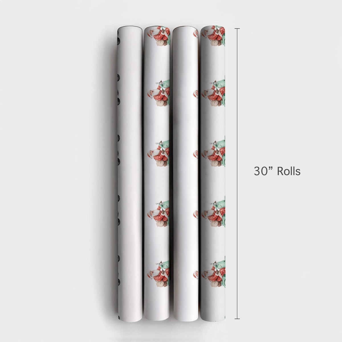 Mint Green Holiday Gift Wrap, Retro Santa Scooter Wrapping Paper, Adorable Christmas Wrapping Paper, Whimsical Winter Wrappin