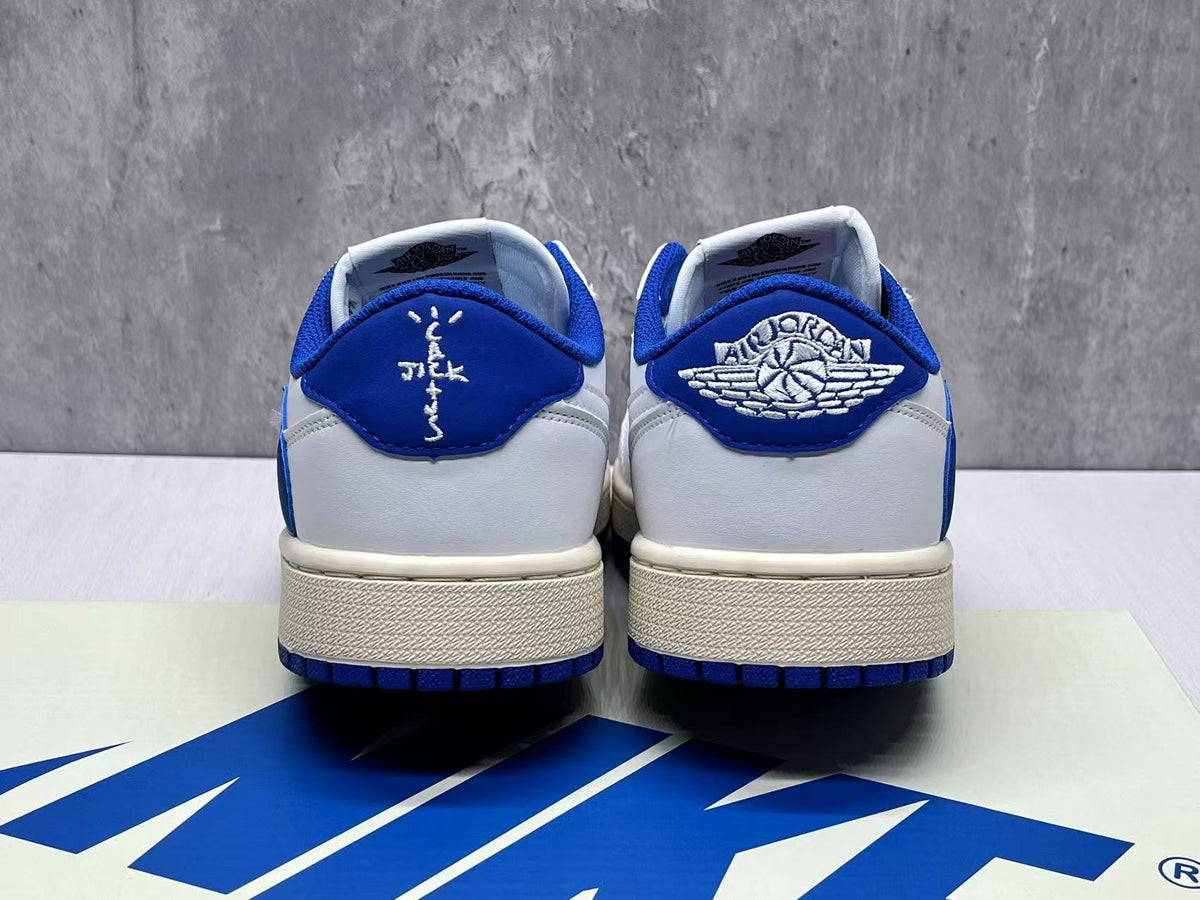 Low Top Sneakers, White Blue Colorway, Reverse Hook Design, Lace Up Design, Casual Gift for Sneaker Fans