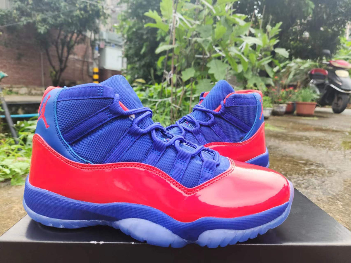 High Top Sneakers, Royal Blue Red Colorway, Lace Up Design, Casual Gift for Sneaker Fans