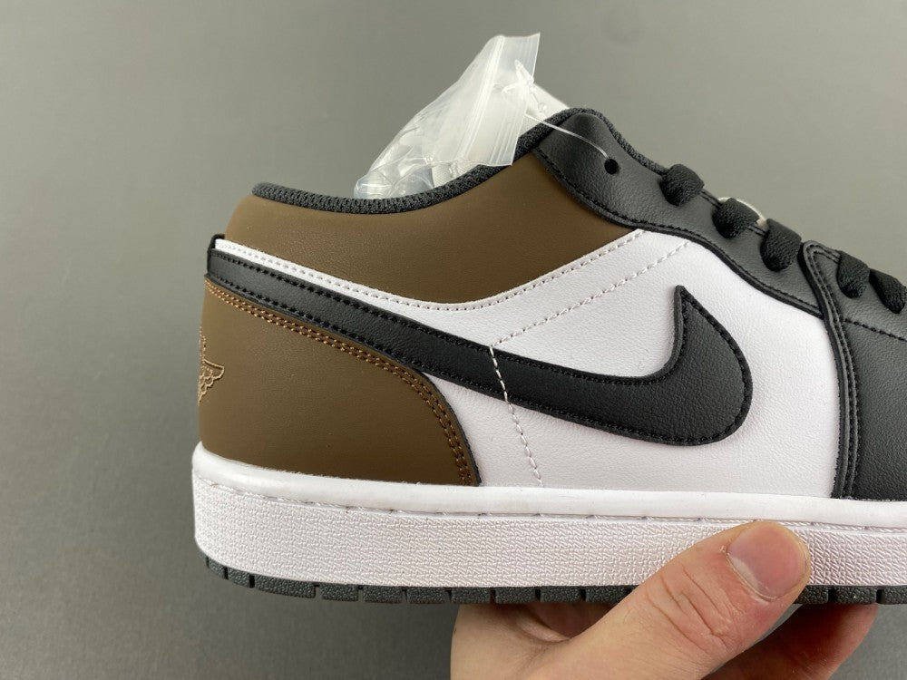 Low Top Sneakers, White Black Brown Colorway, Lace Up Design, Casual Gift for Sneaker Fans