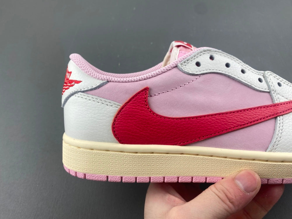 Low Top Sneakers, White Pink Colorway, Reverse Hook Design, Lace Up Design, Casual Gift for Sneaker Fans