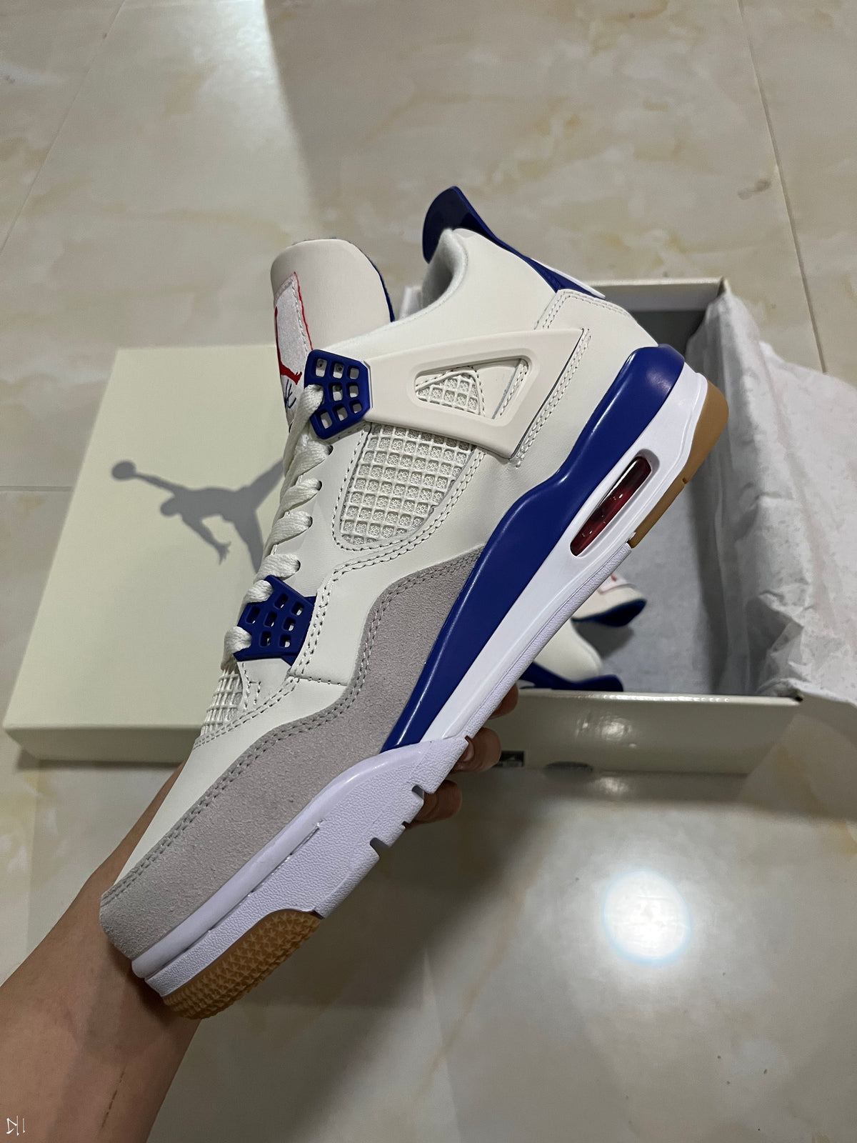 Sneakers, Blue White Colorway, Lace Up Design, Casual Gift for Sneaker Fans