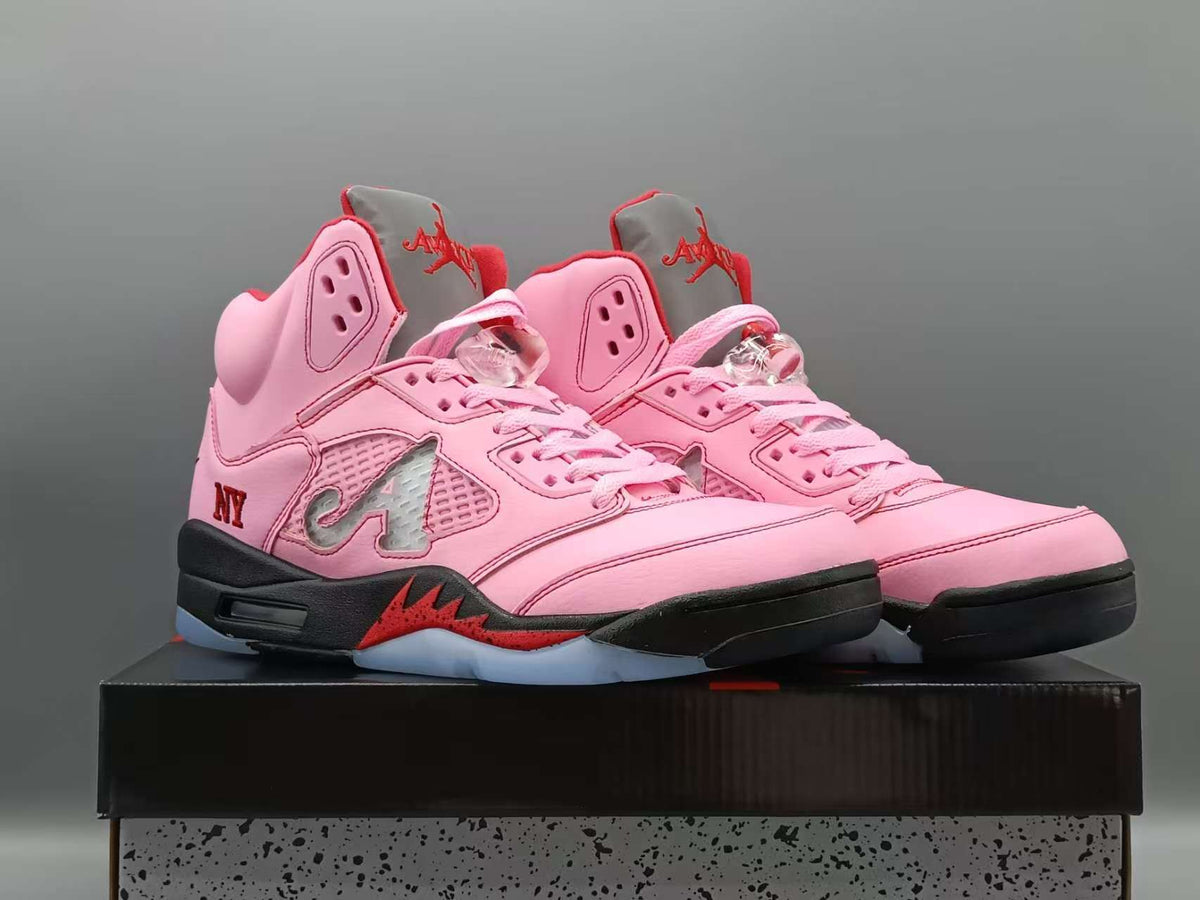 High Top Sneakers, Pink Colorway, Lace Up Design, Casual Gift for Sneaker Fans