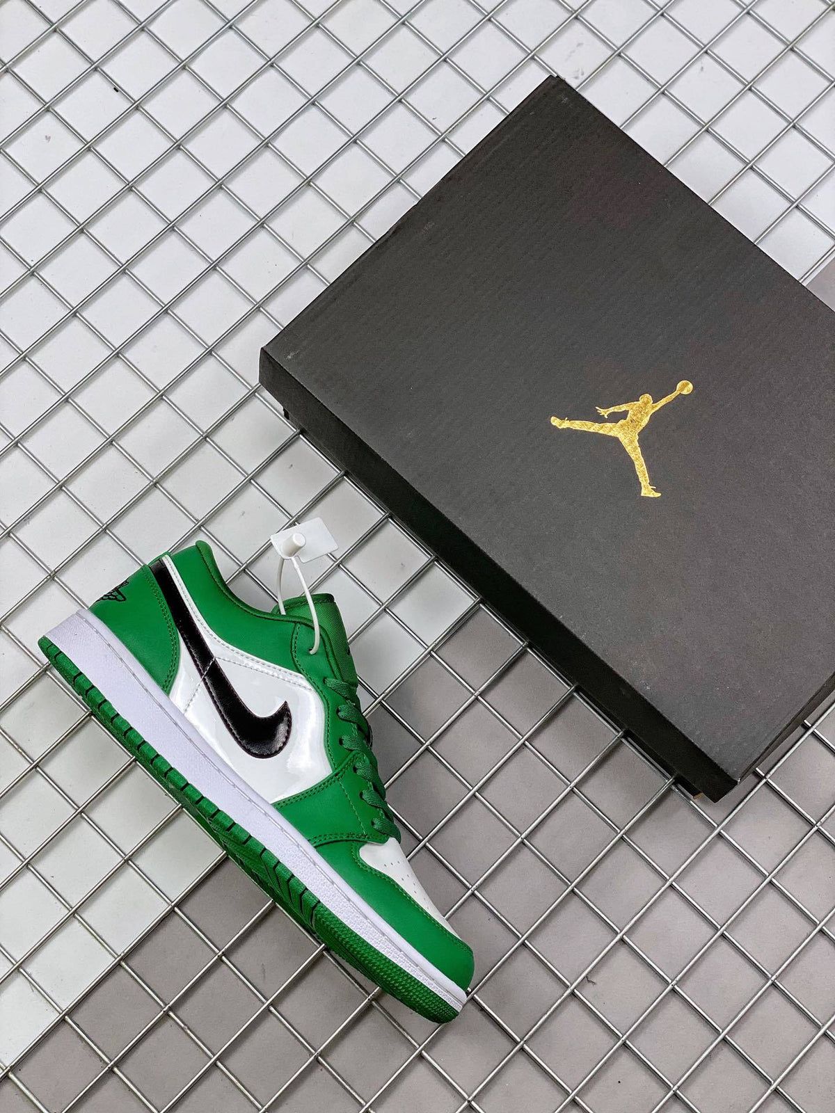 Low Top Sneakers, Green White Colorway, Lace Up Design, Casual Gift for Sneaker Fans