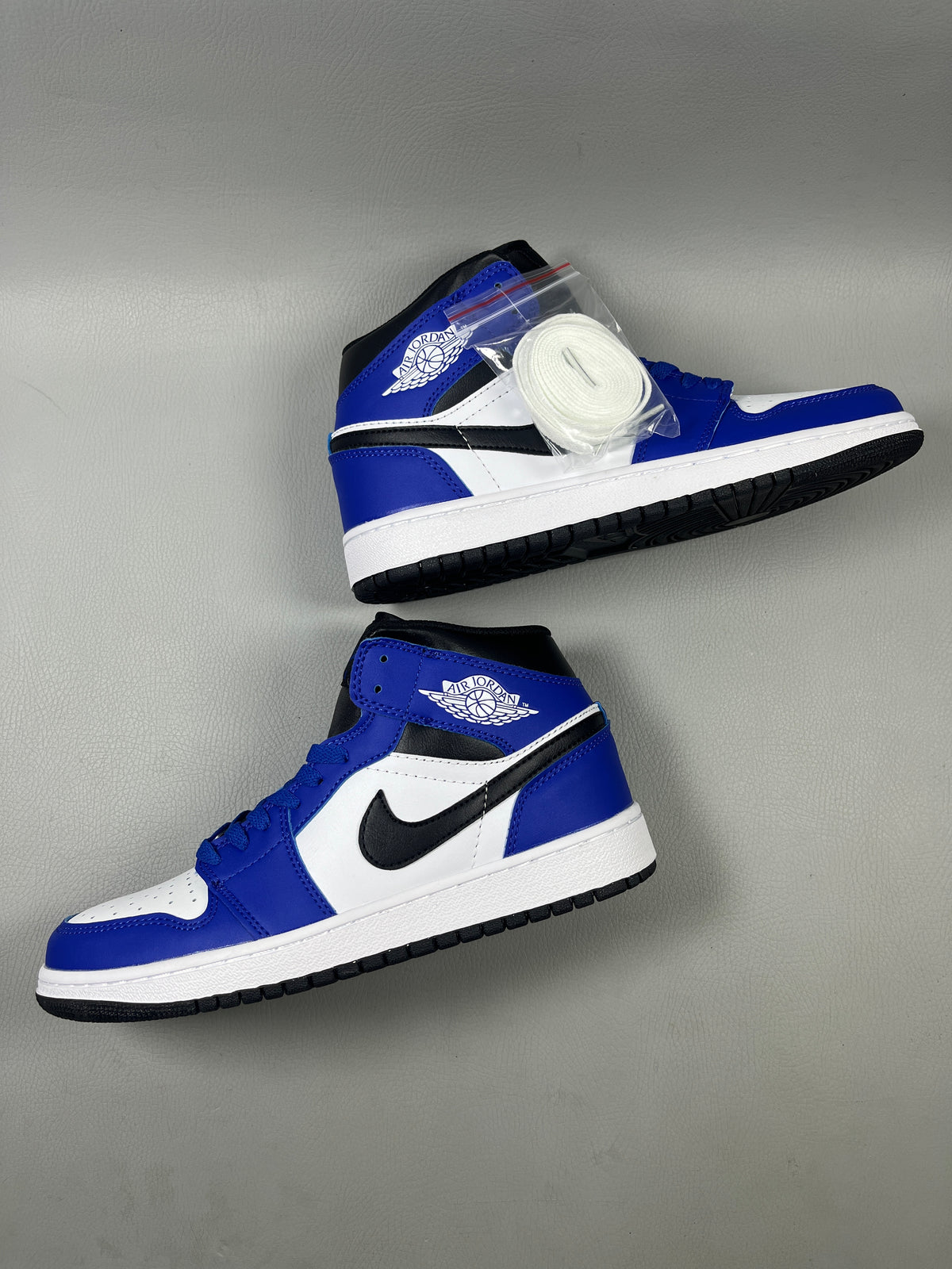 High Top Sneakers, Blue White Colorway, Lace Up Design, Casual Gift for Sneaker Fans