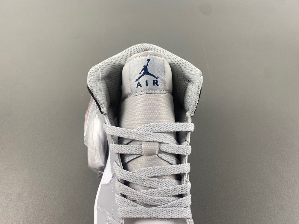 Mid Top Sneakers, Blue White Gray Pink Colorway, Lace Up Design, Casual Gift for Sneaker Fans