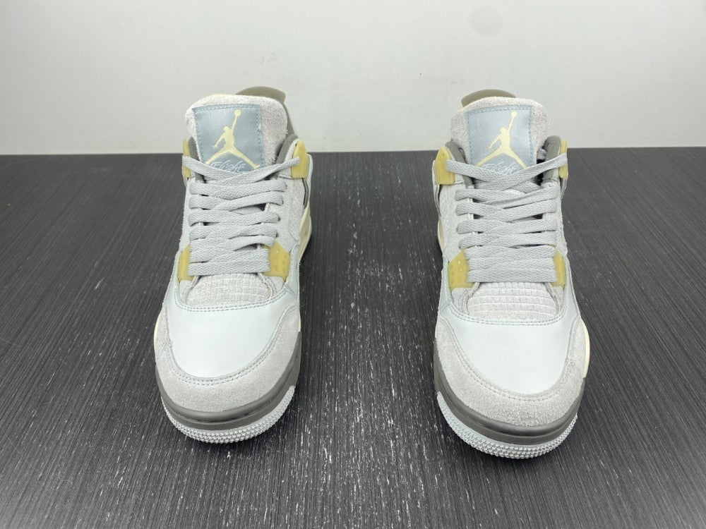 Low Top Sneakers, White Gray Yellow Colorway, Lace Up Design, Casual Gift for Sneaker Fans