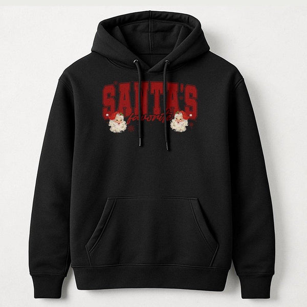 Retro Christmas Graphic Hoodie, Santa's Favorite Hoodie, Adorable Holiday Hooded Sweatshirt, Vintage Winter Season Hoodie, Xm