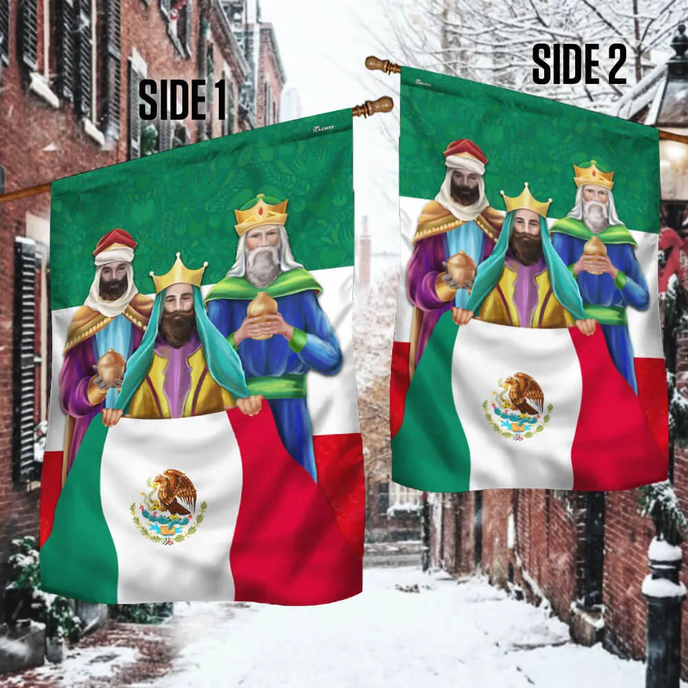 Epiphany Nativity Yard Flag, Three Kings Mexican Flag Garden Flag, Double Sided Heritage Holiday Lawn Flag, Christmas Present
