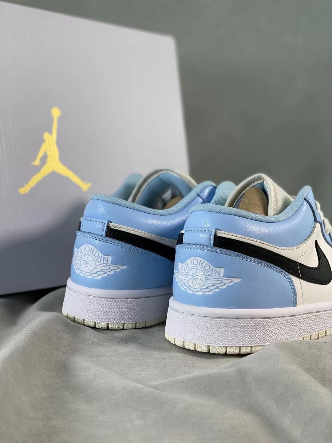 Low Top Sneakers, Blue White Colorway, Lace Up Design, Casual Gift for Sneaker Fans
