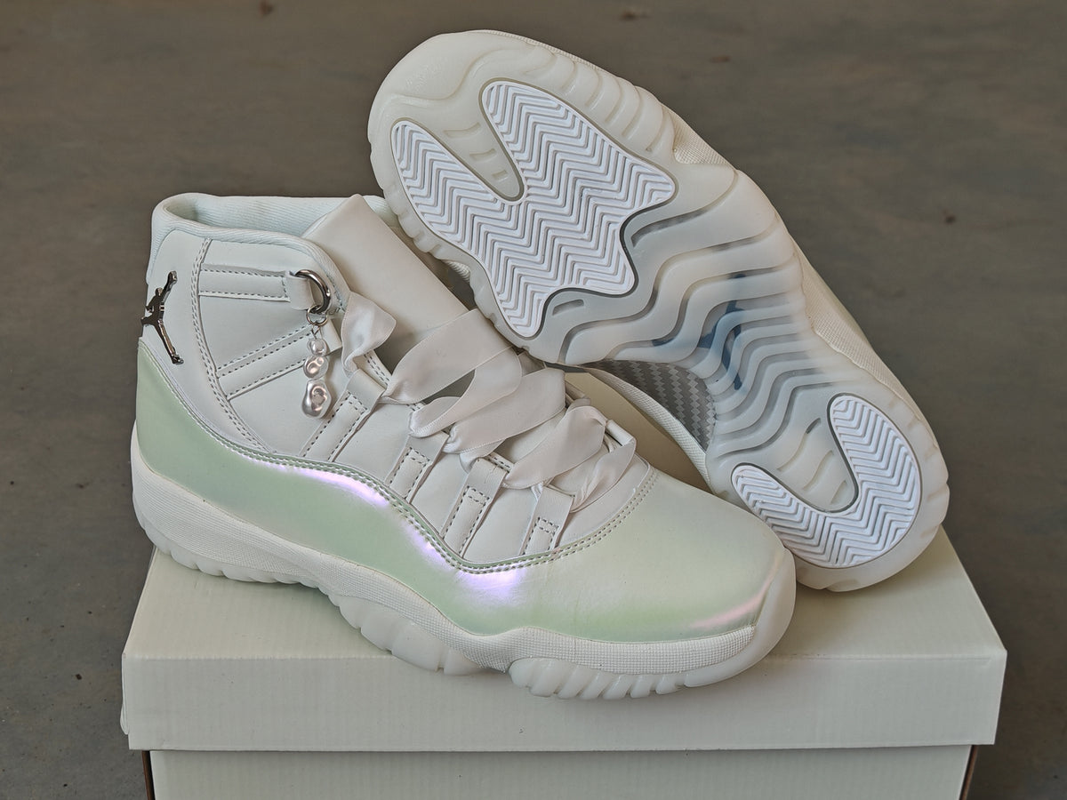 High Top Sneakers, White Colorway, Lace Up Design, Casual Gift for Sneaker Fans