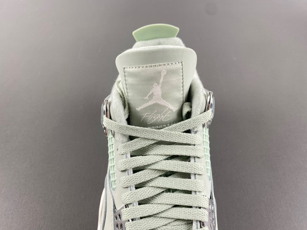 Low Top Sneakers, Green Silver Sail Colorway, Leather Footwear, Lace Up Design, Casual Gift for Sneaker Fans