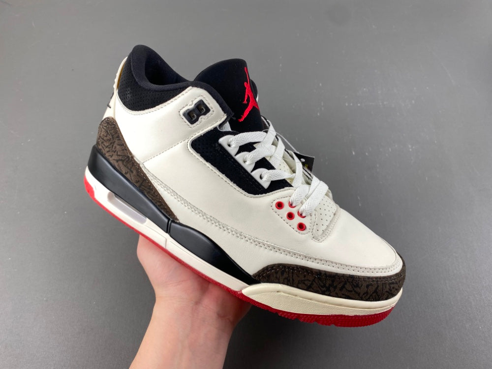 Low Top Sneakers, White Black Red Brown Colorway, Lace Up Design, Casual Gift for Sneaker Fans
