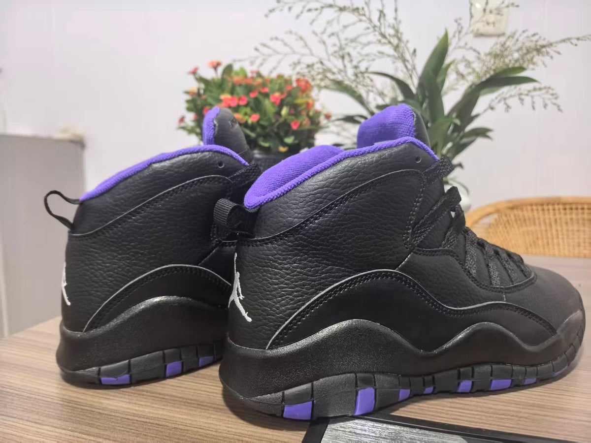 High Top Sneakers, Black Purple Colorway, Lace Up Design, Casual Gift for Sneaker Fans
