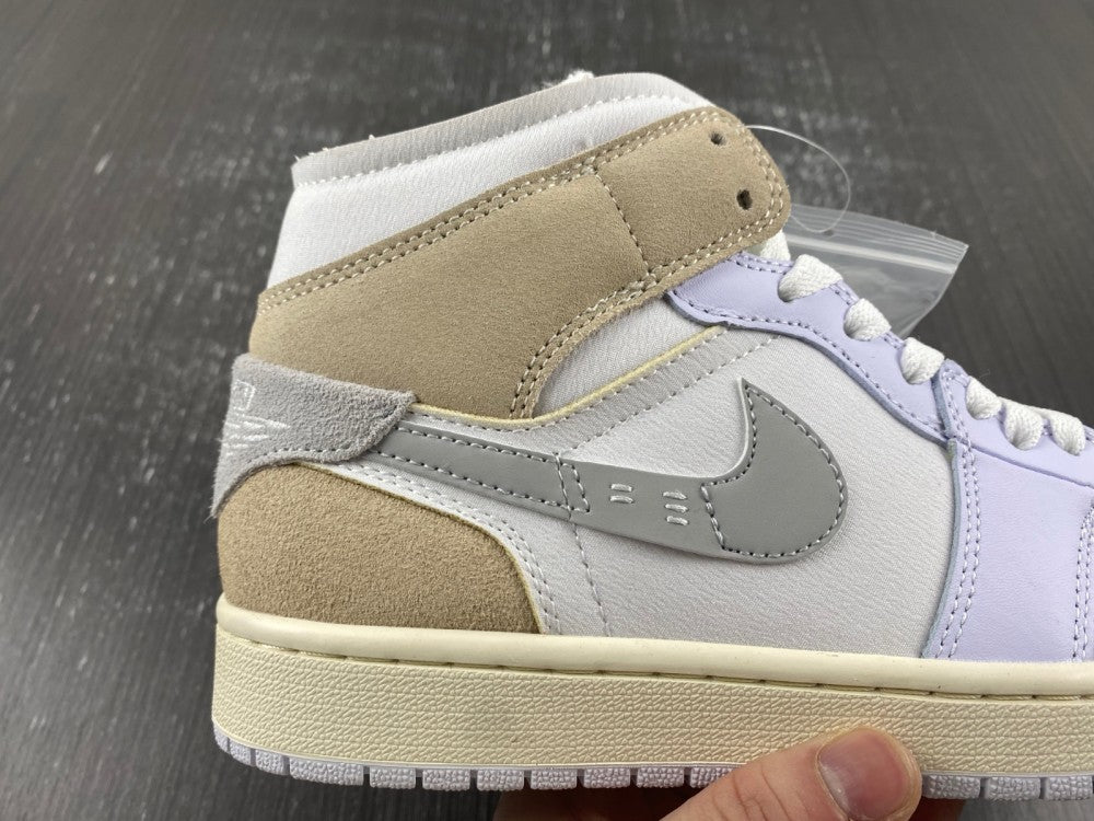 Mid Top Sneakers, White Gray Colorway, Lace Up Design, Casual Gift for Sneaker Fans