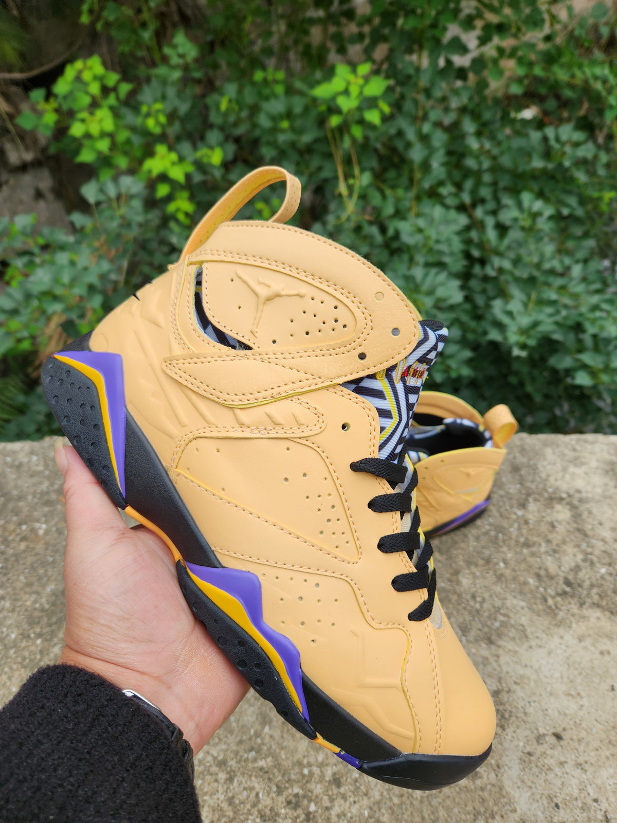 Sneakers, Yellow Purple Colorway, Lace Up Design, Casual Gift for Sneaker Fans
