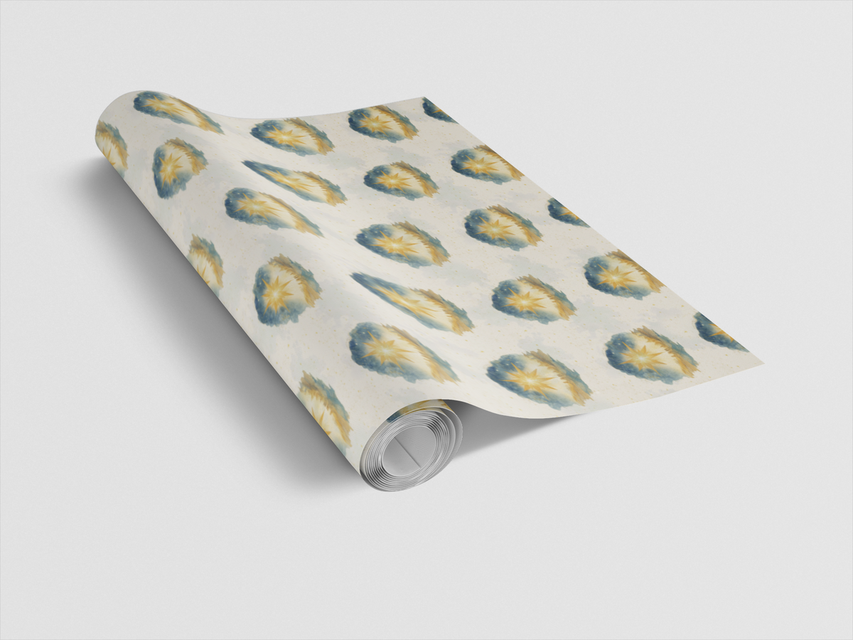 Religious Christmas Gift Wrap, Star of Bethlehem Wrapping Paper, Christian Holiday Wrapping Paper, Faith Christmas Gift Wrap 