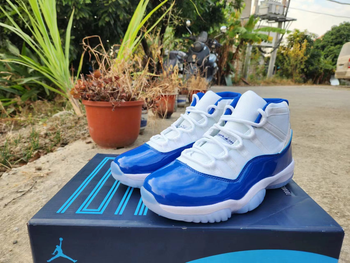 Sneakers, Royal Blue White Colorway, Lace Up Design, Casual Gift for Sneaker Fans