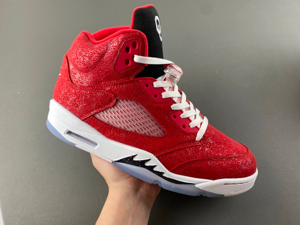 High Top Sneakers, Red Colorway, Lace Up Design, Casual Gift for Sneaker Fans