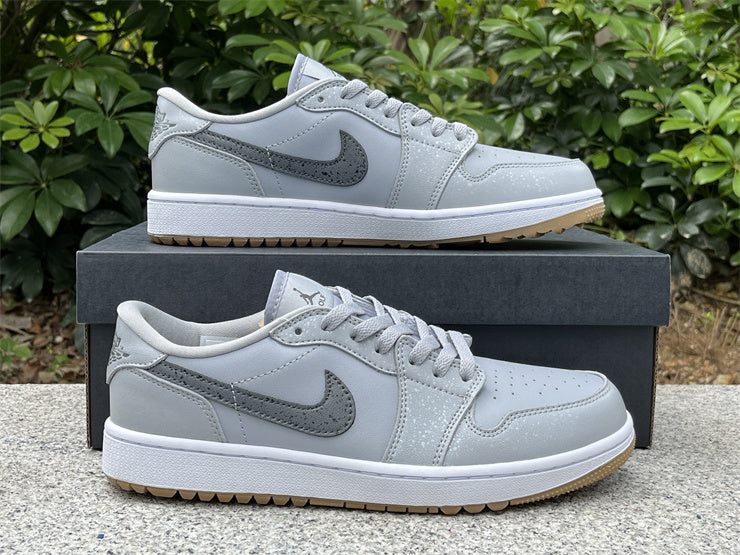 Low Top Golf Shoes, White Gray Colorway, Lace Up Design, Casual Gift for Shoe Lovers