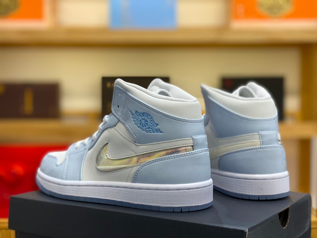 Mid Top Sneakers, Blue Colorway, Gradient Colorway, Lace Up Design, Casual Gift for Sneaker Fans
