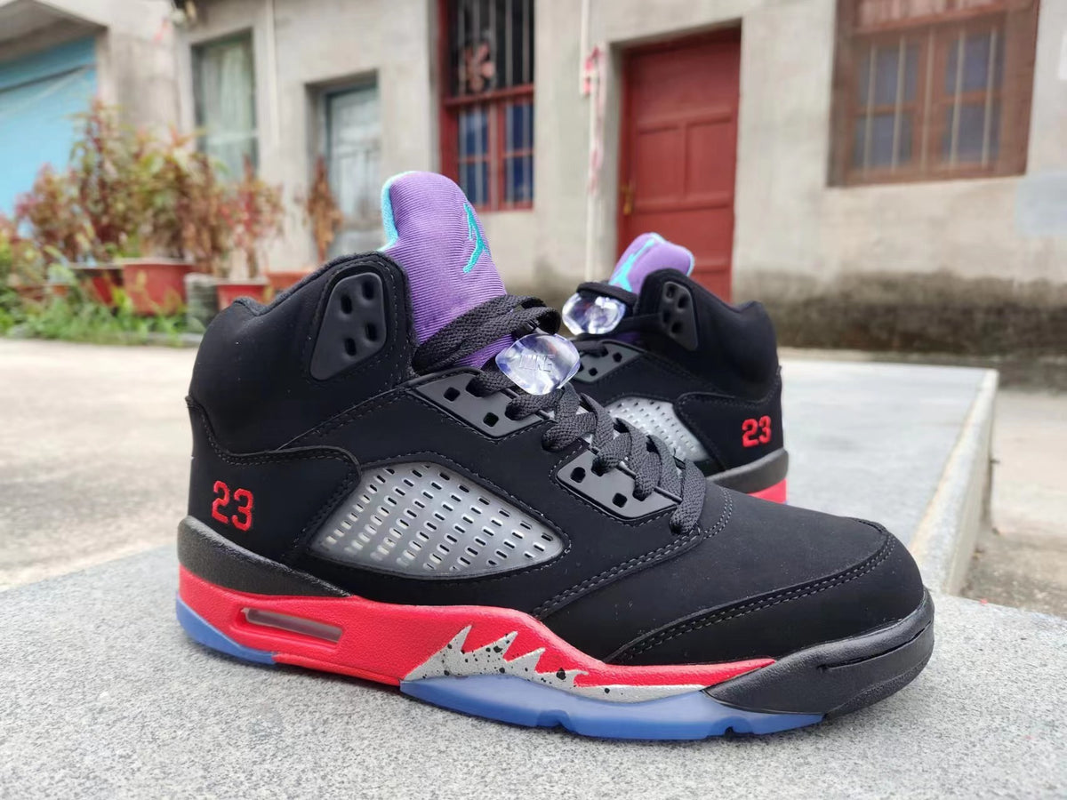 Sneakers, Black Red Purple Colorway, Lace Up Design, Casual Gift for Sneaker Fans