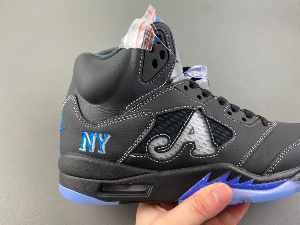 Low Top Sneakers, Blue Black Colorway, Leather Footwear, Lace Up Design, Casual Gift for Sneaker Fans