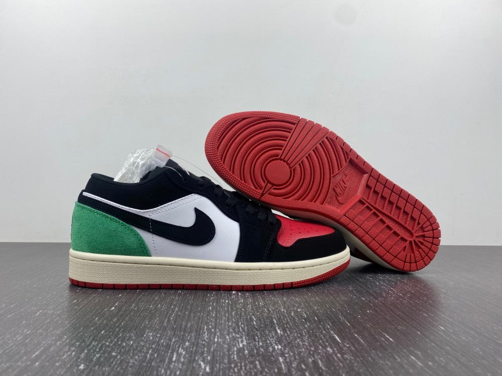 Low Top Sneakers, Red Green Colorway, Mismatched Colorway, Lace Up Design, Casual Gift for Sneaker Fans