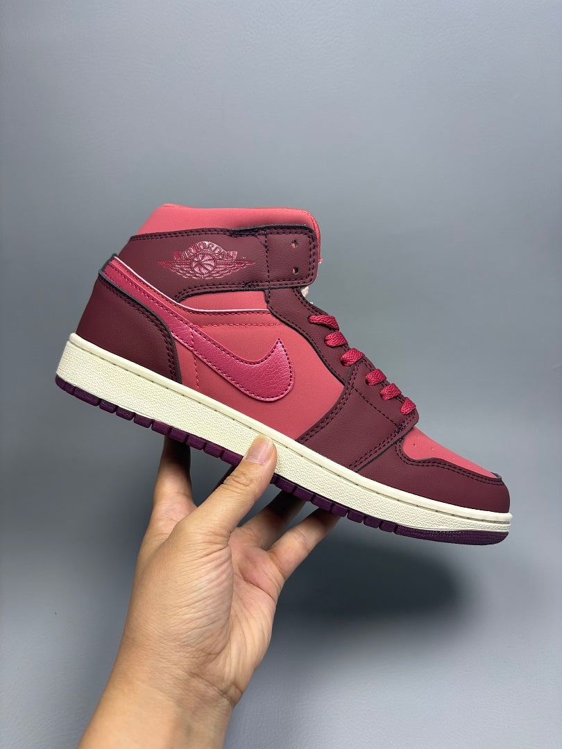 High Top Sneakers, Red Colorway, Lace Up Design, Casual Gift for Sneaker Fans