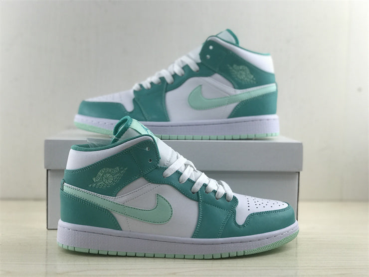 Mid Top Sneakers, Green Colorway, Lace Up Design, Casual Gift for Sneaker Fans