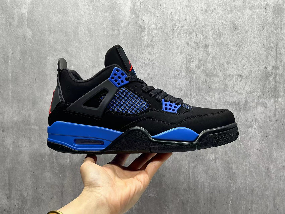 Mid Top Sneakers, Blue Black Colorway, Lace Up Design, Casual Gift for Sneaker Fans