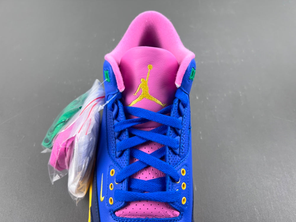 Low Top Sneakers, Royal Blue Green Pink Colorway, Lace Up Design, Casual Gift for Sneaker Fans