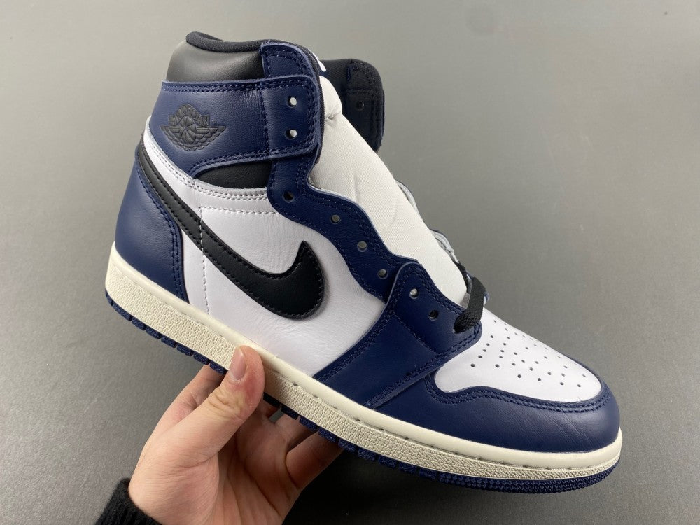 Retro High Top Sneakers, Blue White Black Colorway, Lace Up Design, Casual Gift for Sneaker Fans
