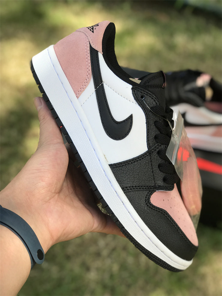 Low Top Sneakers, Black Pink Colorway, Lace Up Design, Casual Gift for Sneaker Fans