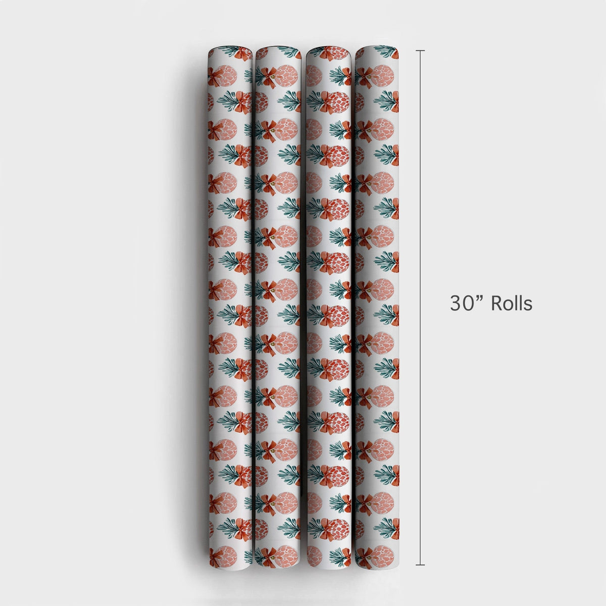 Pink Fruit Holiday Gift Wrap, Tropical Pineapple Christmas Wrapping Paper, Festive Present Wrap, Unique Winter Wrapping Paper