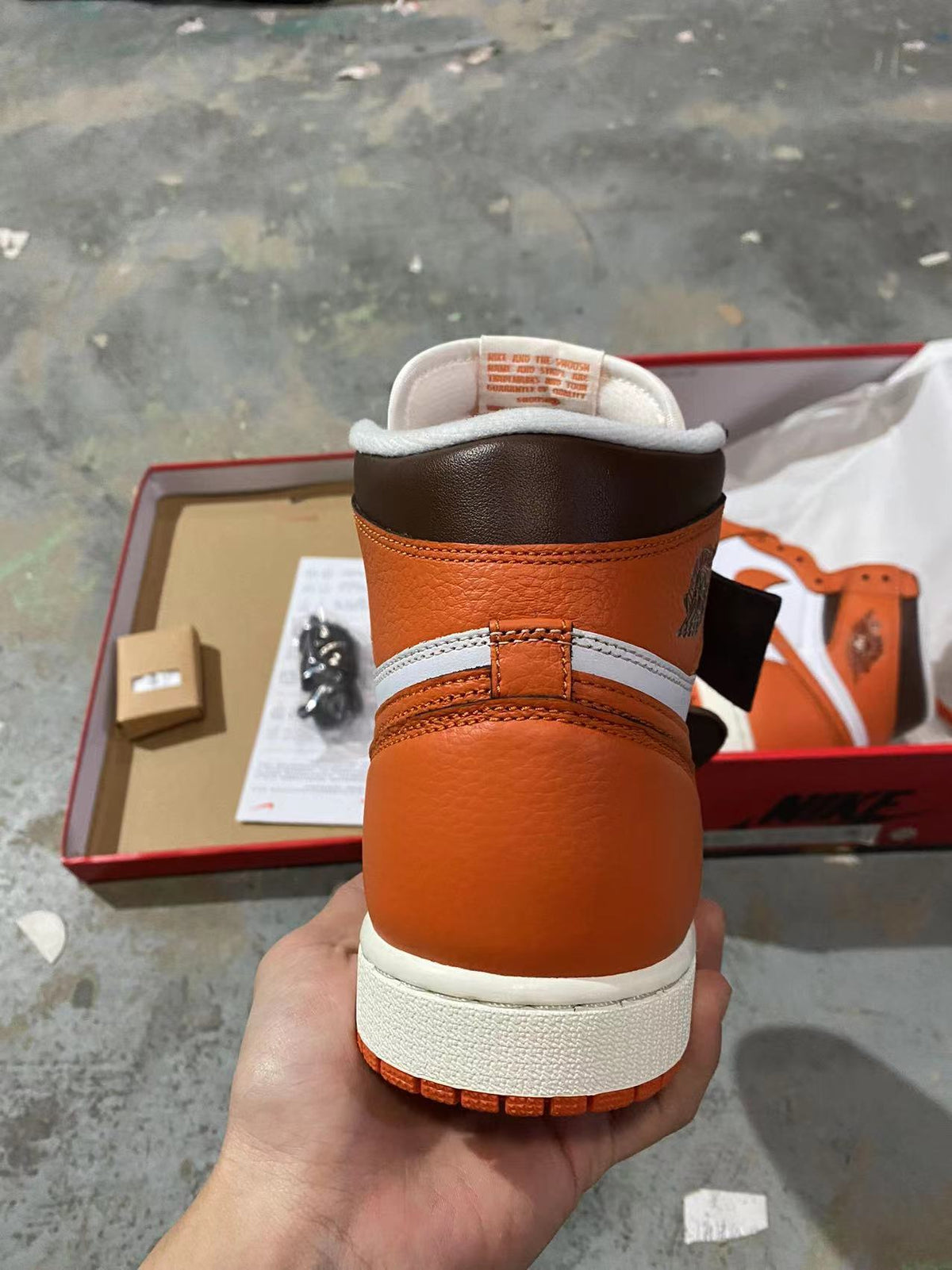 Retro High Top Sneakers, White Orange Colorway, Lace Up Design, Casual Gift for Sneaker Fans