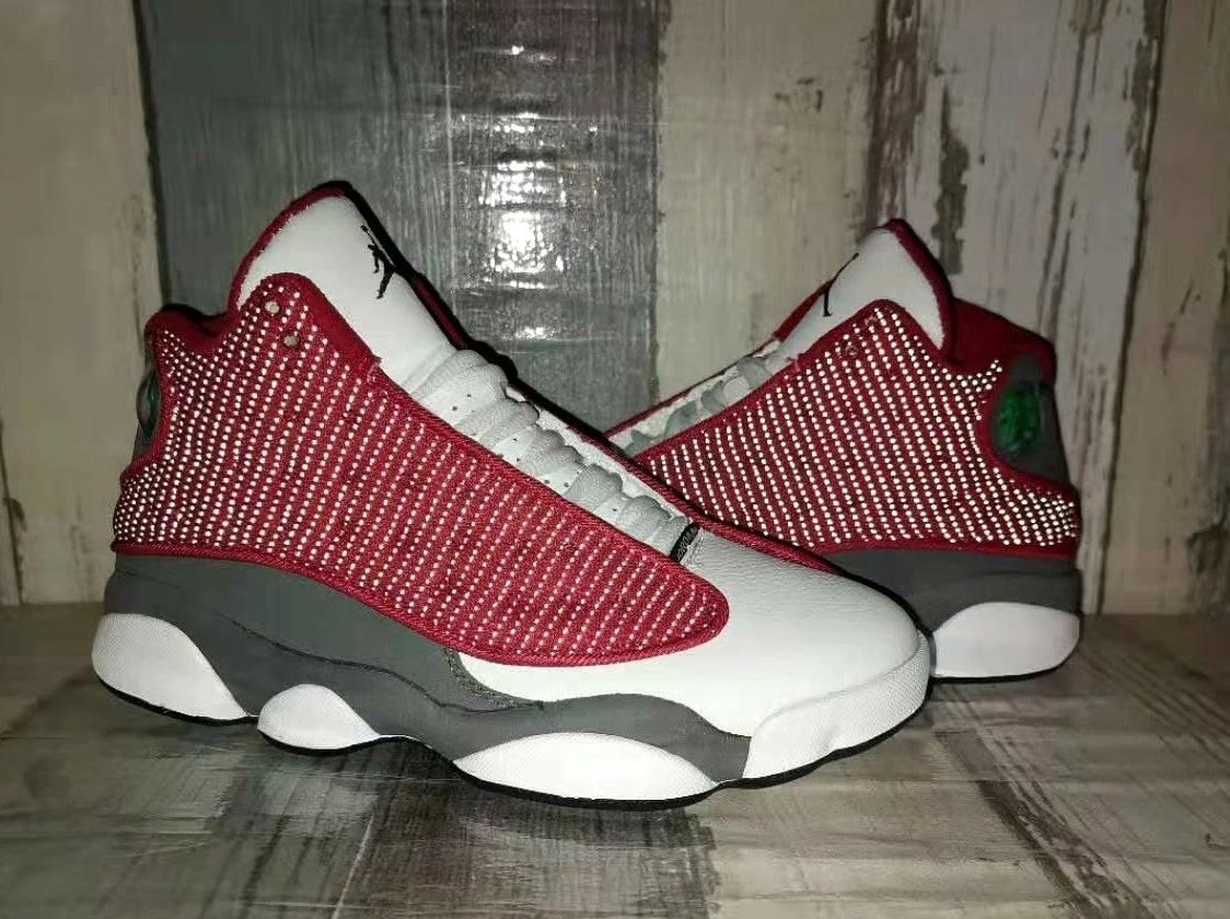 Sneakers, White Red Gray Colorway, Lace Up Design, Casual Gift for Sneaker Fans
