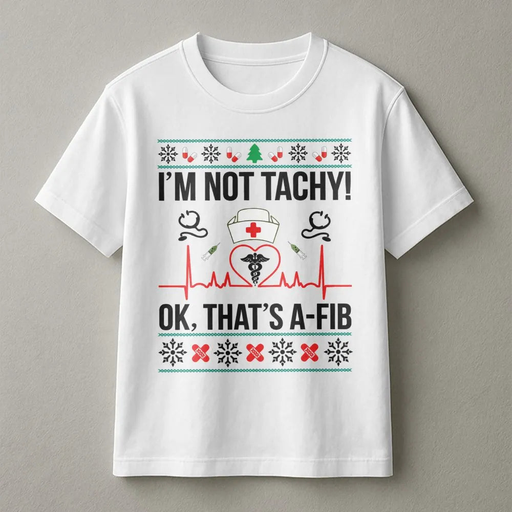 Medical Heartbeat Pun Shirt, Nurse Christmas T-Shirt, Adorable Nurse Holiday Graphic Tee, Nursing Student Tee, Healthcare Wor