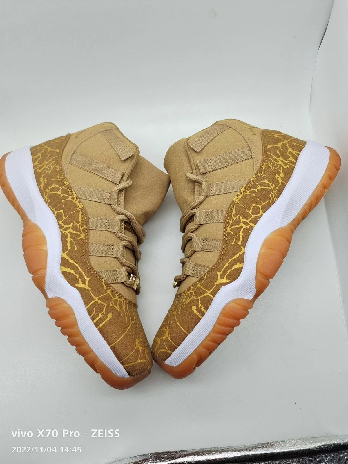 Sneakers, Gold Colorway, Lace Up Design, Casual Gift for Sneaker Fans